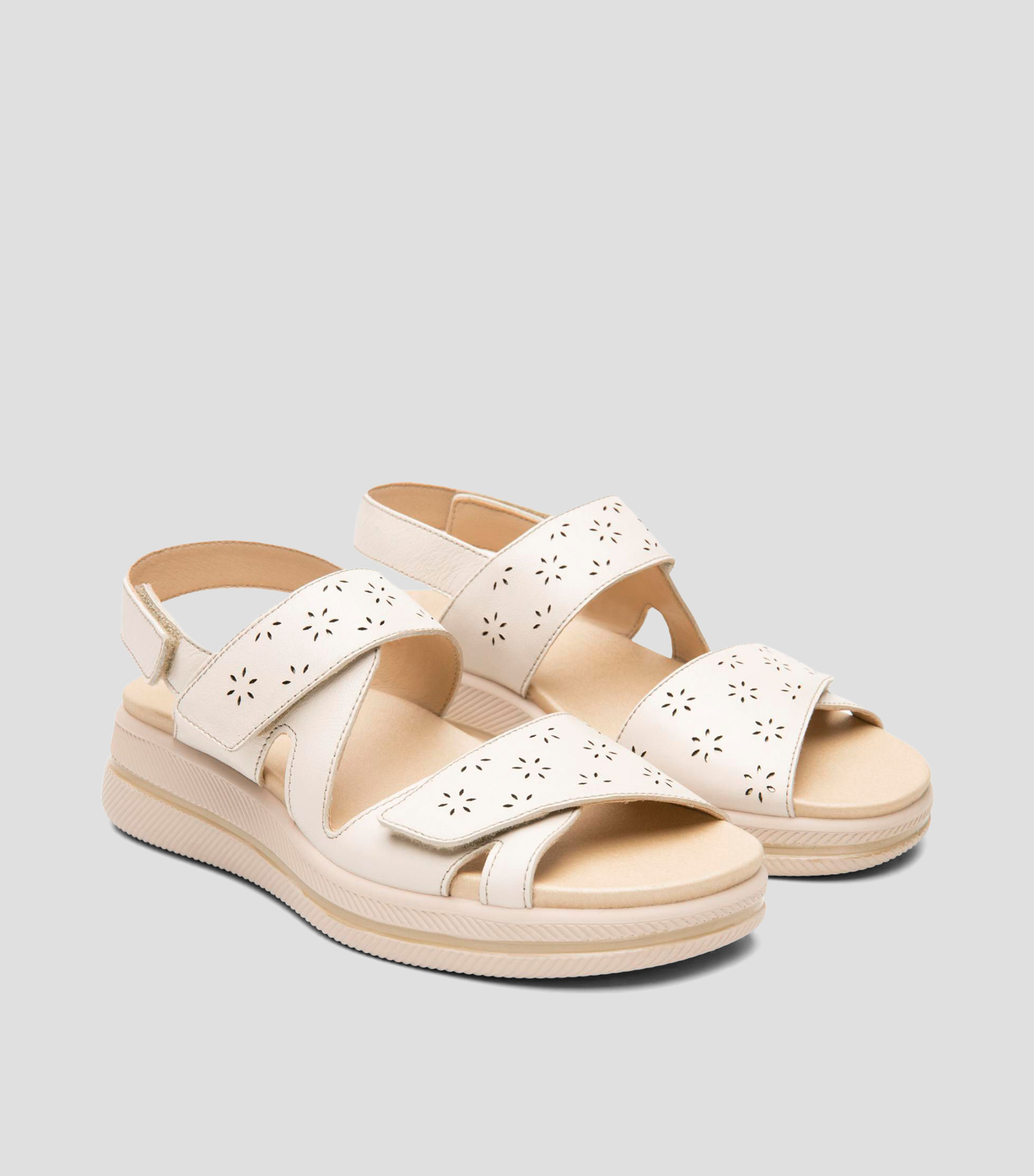 Sandalias de tacón bajo ancho en piel Vanya Mujer